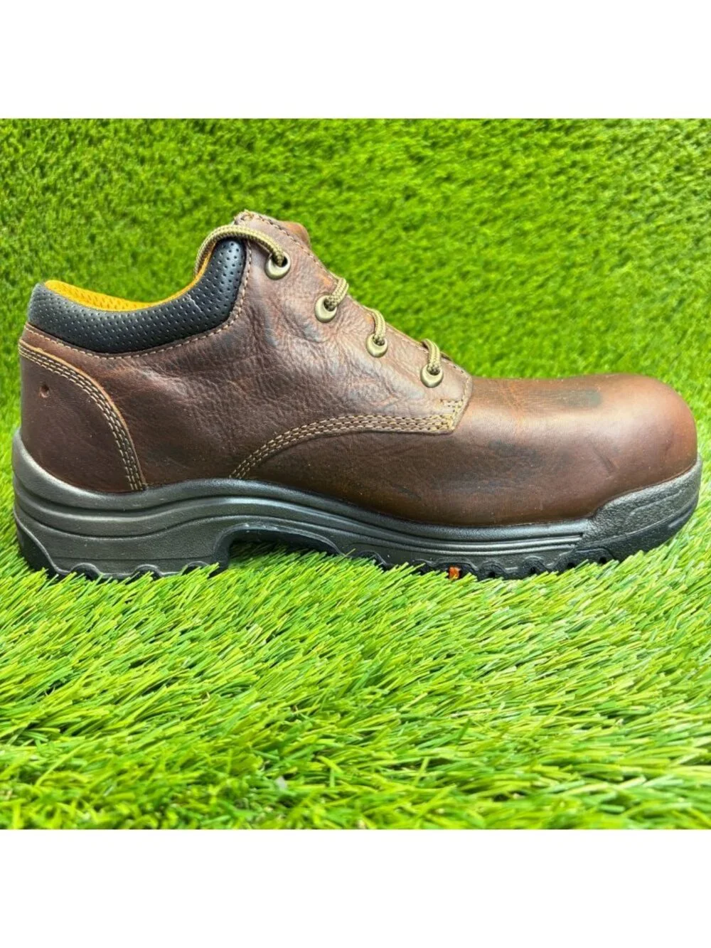 Timberland PRO Titan Mens Size 10.5 Brown Alloy Toe Safety Work Oxford Shoes